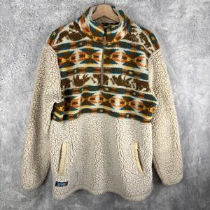 Simply Southern 1/4 Zip Sherpa Pullover Aztec‎ Southwestern Bears Print  Size XL
